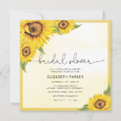 Moderne Sunflower Bridal Shower Invitation Kaart (Voorkant)