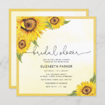 Moderne Sunflower Bridal Shower Invitation
