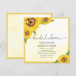 Moderne Sunflower Bridal Shower Invitation Kaart
