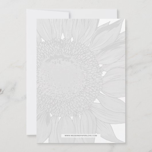 Moderne SunFlower Bridal Shower-uitnodigingen Kaart (Achterkant)