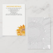 Moderne SunFlower Trouwkaarten Informatiekaartje (Voorkant / Achterkant)