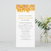 Moderne SunFlower Wedding-programma's Programmakaart (Staand voorkant)