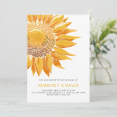 Moderne SunFlower Wedding-uitnodigingen Kaart (Staand voorkant)