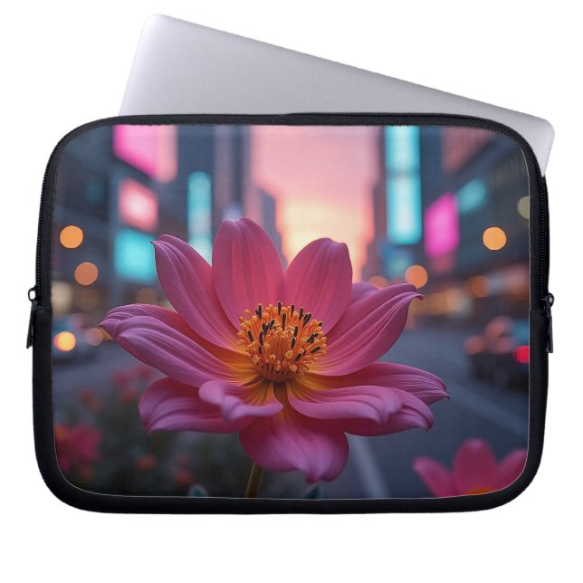 Moderne Sunrise Bloom 10' Laptop Sleeve (Voorkant)