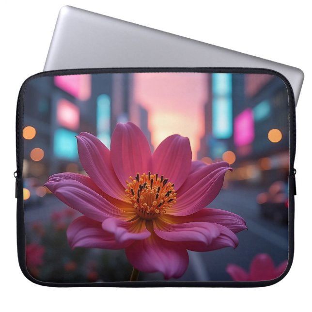 Moderne Sunrise Bloom 15' Laptop Sleeve (Voorkant)