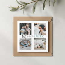 Moderne Superheld Familie Fotokaart voor Vader