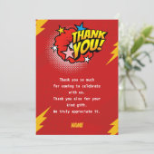 Moderne, Superheld jongen verjaardag Bedankkaart (Staand voorkant)