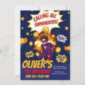 Moderne, Superheld jongen verjaardag Kaart (Voorkant)