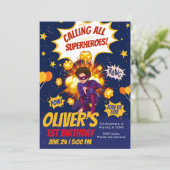 Moderne, Superheld jongen verjaardag Kaart (Staand voorkant)