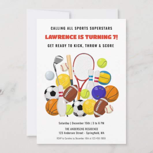 Moderne Superster Kids Jongens Sportieve Verjaarda Kaart (Voorkant)