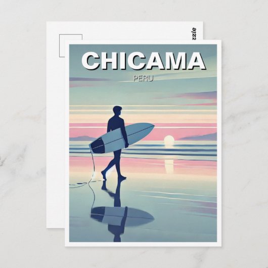 Moderne Surfer Sunset Chicama Peru Briefkaart (Voorkant / Achterkant)