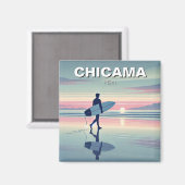 Moderne Surfer Sunset Chicama Peru Magneet (Voorkant / Achterkant)