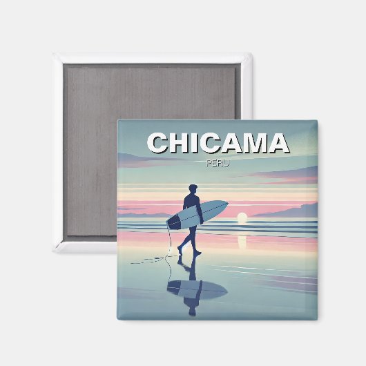 Moderne Surfer Sunset Chicama Peru Magneet (Voorkant / Achterkant)