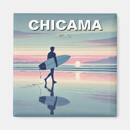 Moderne Surfer Sunset Chicama Peru Magneet