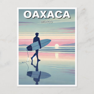 Moderne Surfer Sunset Oaxaca Mexico Briefkaart