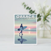 Moderne Surfer Sunset Oaxaca Mexico Briefkaart (Staand voorkant)