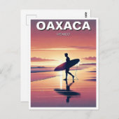 Moderne Surfer Sunset Oaxaca Mexico Briefkaart (Voorkant / Achterkant)