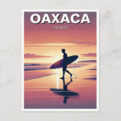 Moderne Surfer Sunset Oaxaca Mexico Briefkaart (Voorkant)