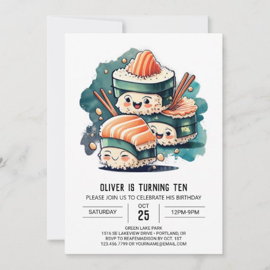 Moderne Sushi Delights Verjaardag Kaart (Voorkant)