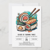 Moderne Sushi Kids verjaardag Kaart (Voorkant)