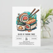 Moderne Sushi Kids verjaardag Kaart (Staand voorkant)