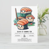 Moderne sushi verjaardag kaart (Staand voorkant)