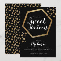 Moderne Sweet 16 Glitter Nepgoud Geometrische Stav