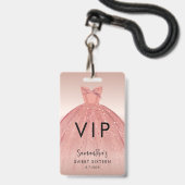 Moderne Sweet 16 Script Jurk Verjaardag VIP Badge (Voorzijde met lanyard)