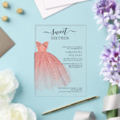 Moderne Sweet 16 Script Verjaardag Acryl Uitnodigingen (Insitu (Huwelijk))