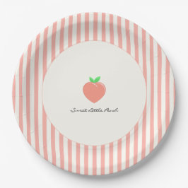 Moderne Sweet Little Peach Stripes Papieren Bordje