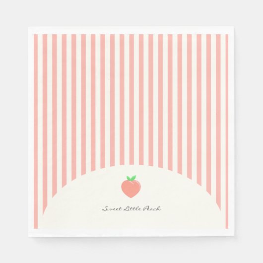Moderne Sweet Little Peach Stripes Servet (Voorkant)