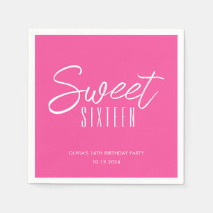 Moderne Sweet Sixteen roze meisjes 16e verjaardag Servet