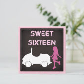 Moderne Sweet Sixteen verjaardagsuitnodiging Kaart (Staand voorkant)