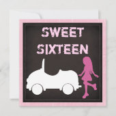 Moderne Sweet Sixteen verjaardagsuitnodiging Kaart (Voorkant)