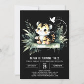 Moderne Sweet Tiger Verjaardag Kaart (Voorkant)