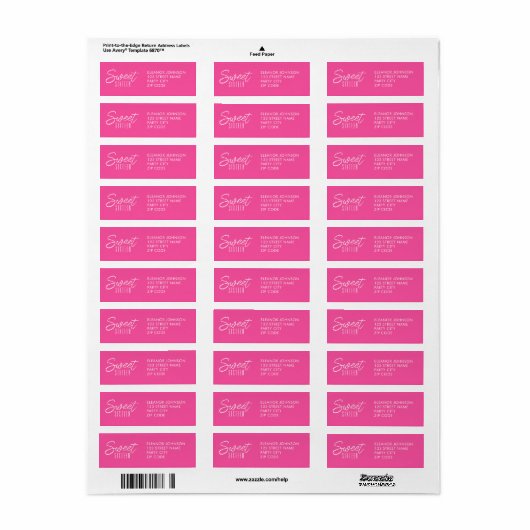 Moderne Sweet Zestien hete roze meisjes 16e Etiket (Full Sheet)