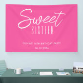 Moderne Sweet Zestien hete roze meisjes 16e verjaa Spandoek (Beurs)
