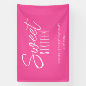 Moderne Sweet Zestien hete roze meisjes 16e verjaa Spandoek (Verticaal)