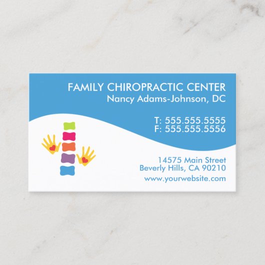 Moderne Swirl Colorful Chiropractic Visitekaartjes (Voorkant)