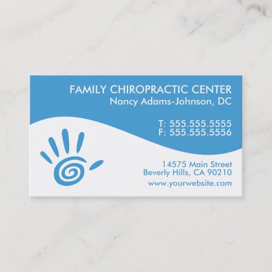 Moderne Swirl Colorful Chiropractic Visitekaartjes (Voorkant)