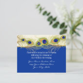 Moderne Swirl Pauwveren Monogram Geborduurd Informatiekaartje (Staand voorkant)