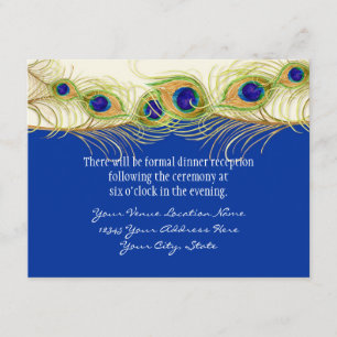 Moderne Swirl Pauwveren Monogram Monogrammen Informatiekaartje