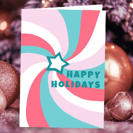 Moderne Swirl PRETTIG KERSTFEEST Ster Aangepaste K Kaart