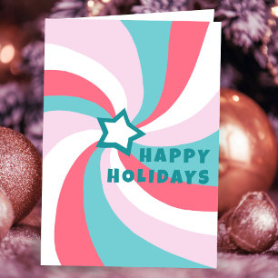 Moderne Swirl PRETTIG KERSTFEEST Ster Aangepaste K Kaart