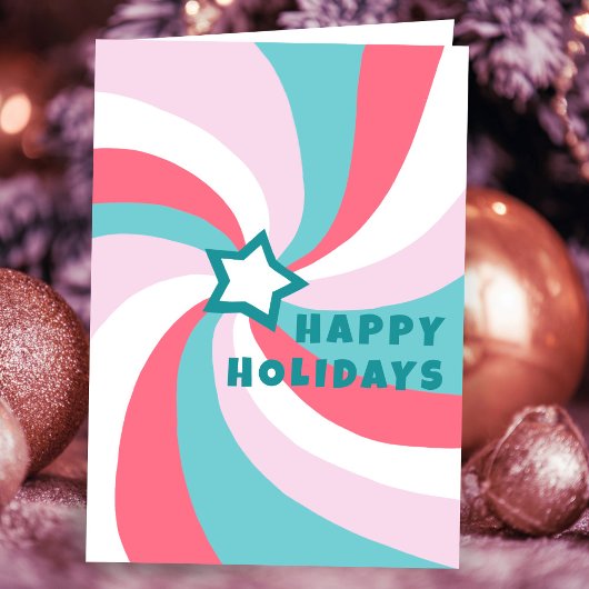 Moderne Swirl PRETTIG KERSTFEEST Ster Aangepaste K Kaart