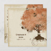 Moderne Swirl Scroll Tree of Life Herfst Autumn Le Kaart (Voorkant / Achterkant)