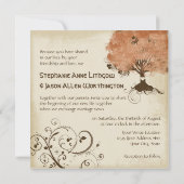 Moderne Swirl Scroll Tree of Life Herfst Autumn Le Kaart (Achterkant)