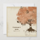 Moderne Swirl Scroll Tree of Life Herfst Autumn Le Kaart (Voorkant)