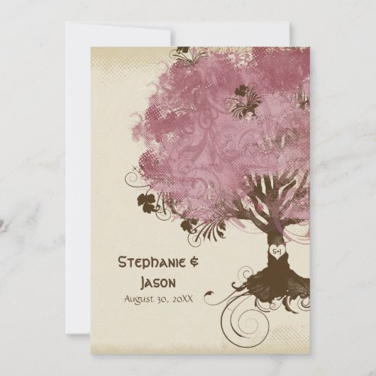 Moderne Swirl Scroll Tree of Life Spring Summer Ar Kaart (Voorkant)