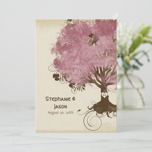 Moderne Swirl Scroll Tree of Life Spring Summer Ar Kaart (Staand voorkant)